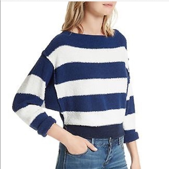 Free People Sweaters - NWT Free People Candyland Pullover Navy Bl…